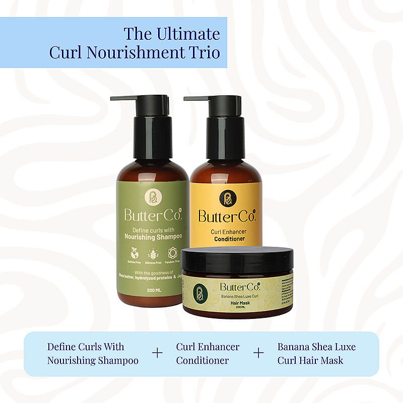 ButterCo. The Ultimate Curl Nourishment Combo ( Shampoo + Curl Enhancer Conditioner + Hair Mask ) Combo